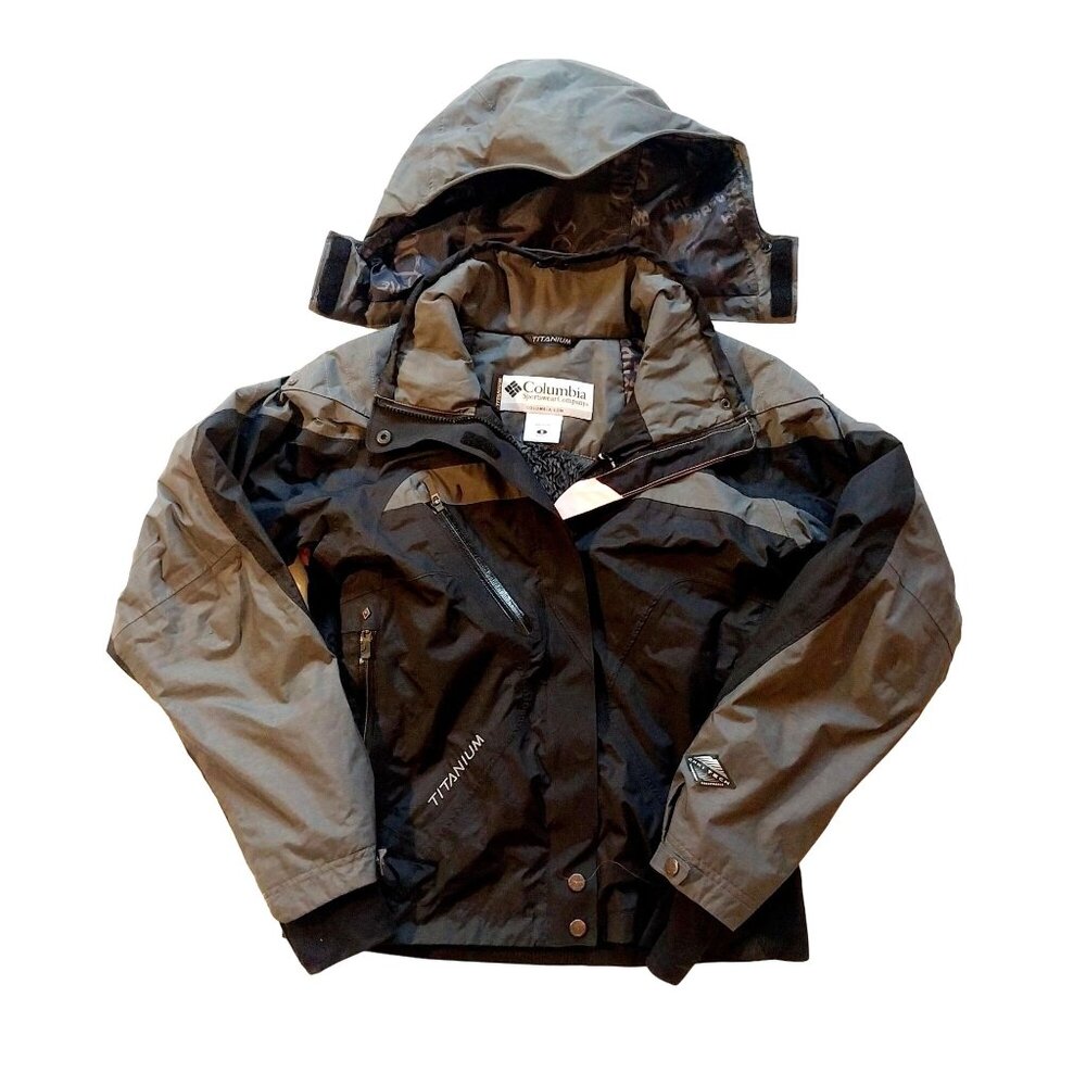 Columbia Womens Titanium Waterproof Breathable Jacket S Black Ski Winter Cold